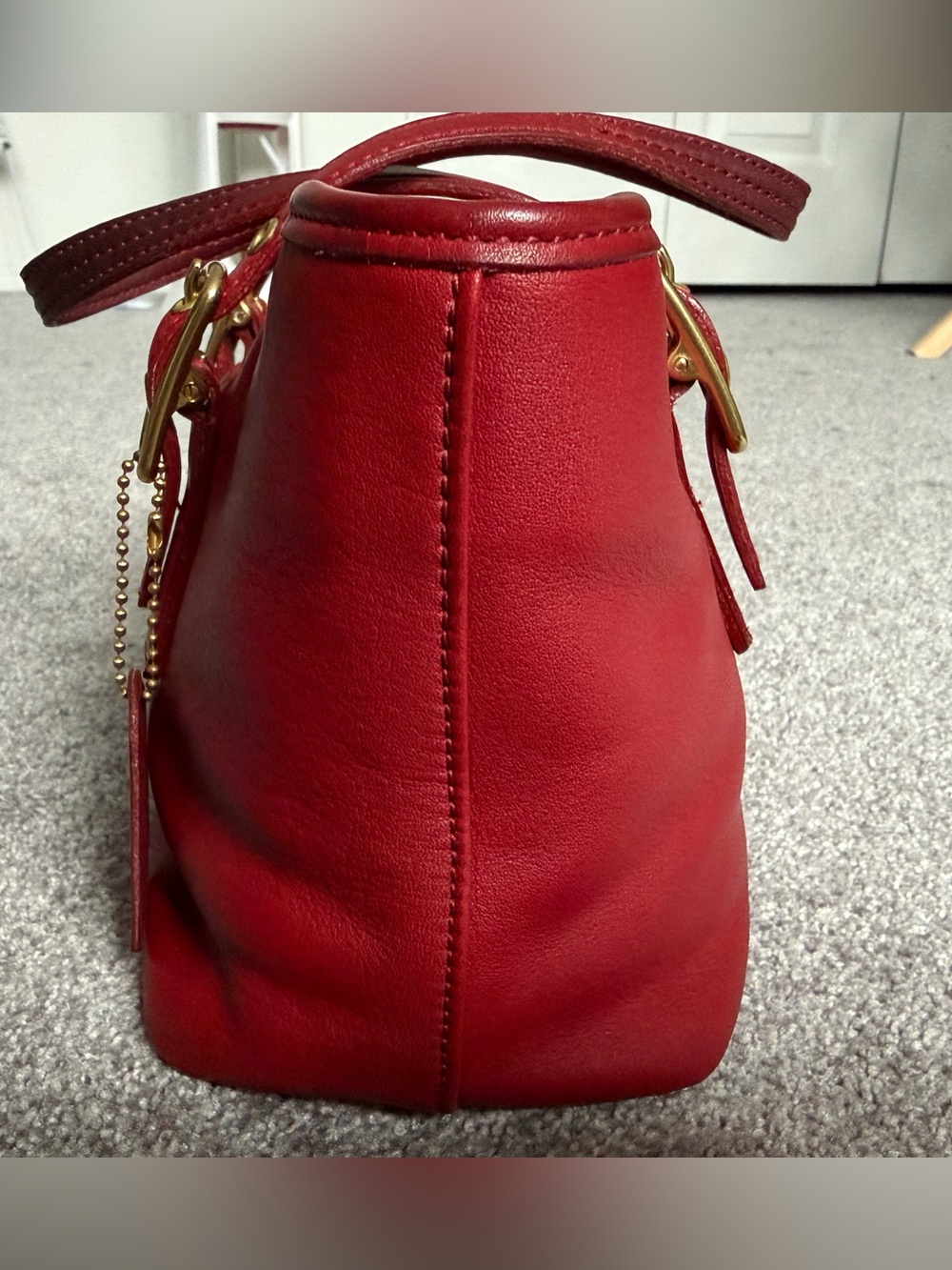 Vintage Coach Mini Market Tote Red - Picture 4 of 12